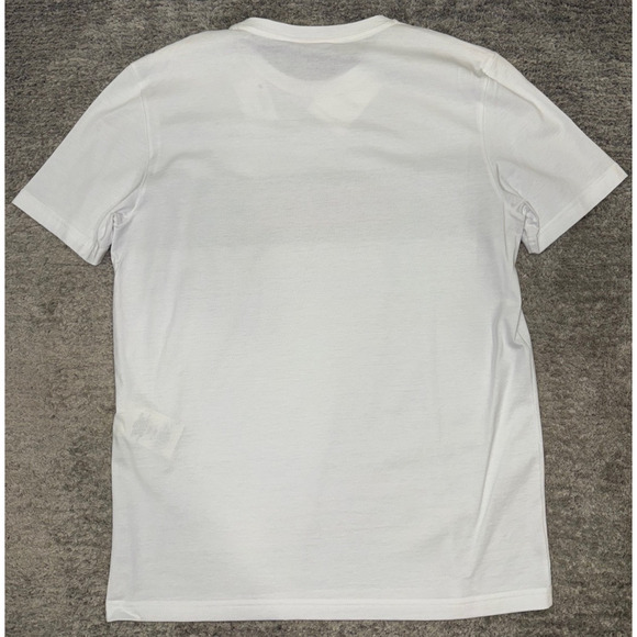 Fendi White Black Mesh Stripe Red FF Logo Short Sleeve Cotton T-Shirt Medium M - Picture 11 of 16